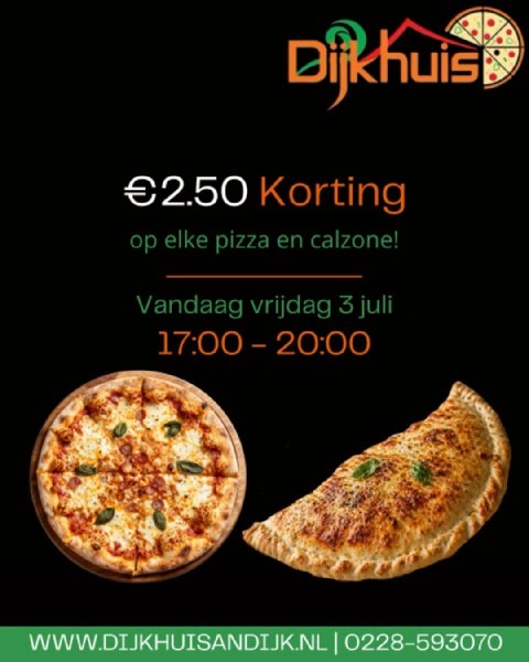 Elke pizza en calzone €2,50 korting!! 