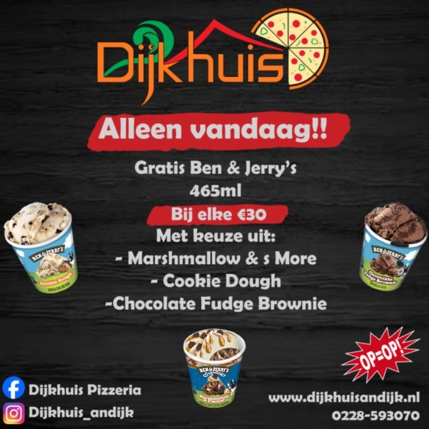 Gratis ben & jerry's bij besteding vanaf 30 euro
