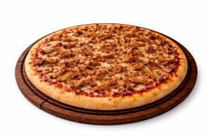 tomatensaus, kaas en döner kip